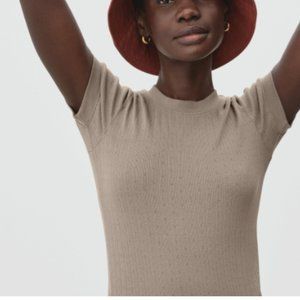Everlane The Organic Cotton Pointelle Tee - burnt sugar